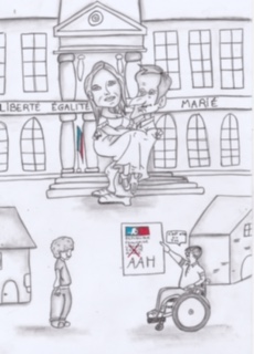 Dessin original de Stéphanie Simon : Liberté égalité, marié-es, ou pas